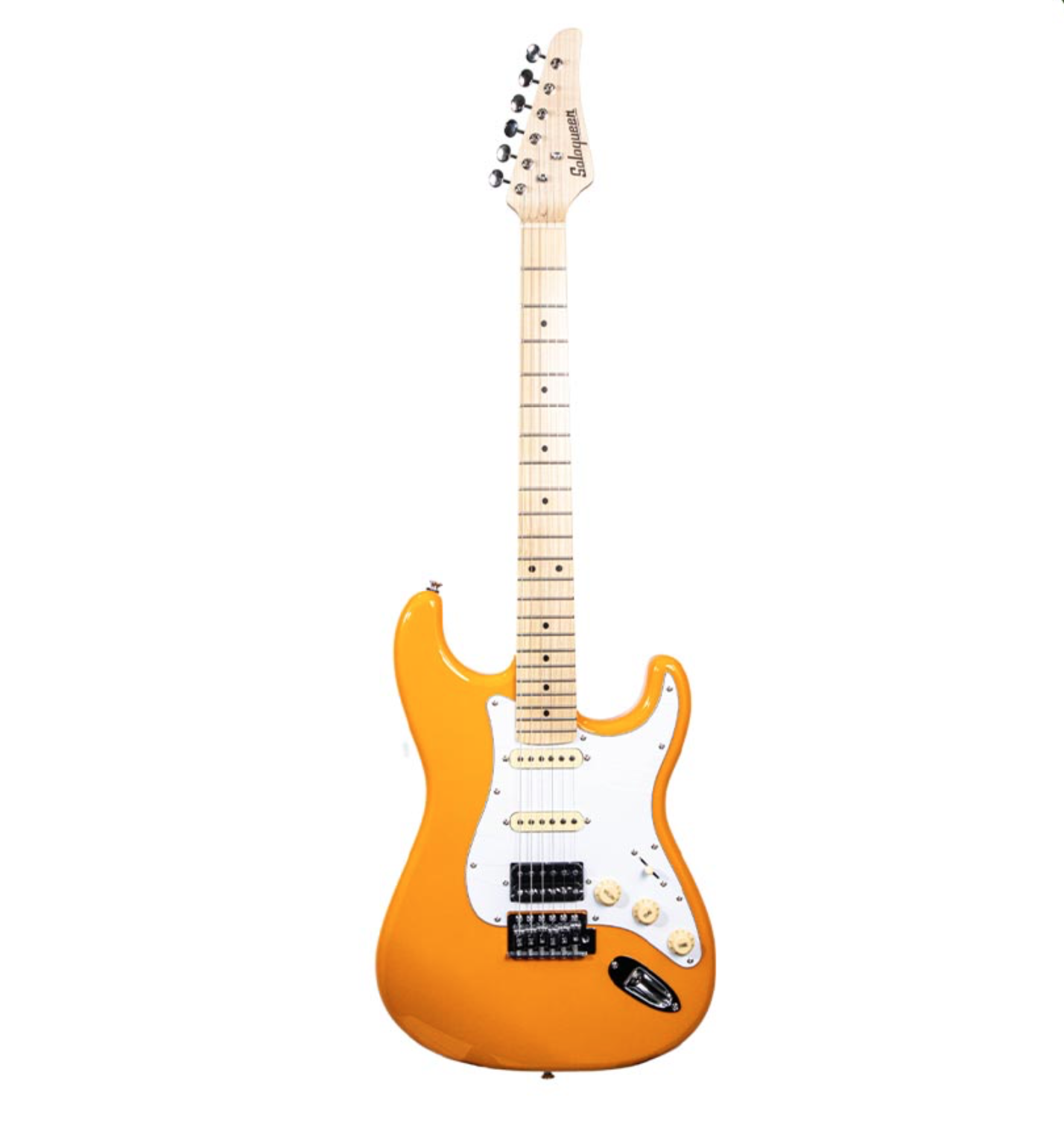 Soloqueen Stratocaster HSS Maple FB Orange Capri