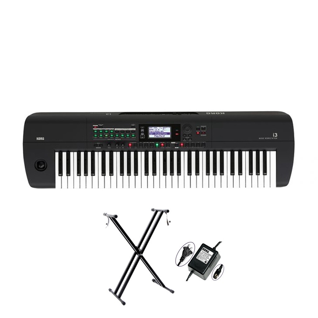 KORG I3 MB คีย์บอร์ด พร้อมอเดปเตอร์ + ขาตั้งตัว X